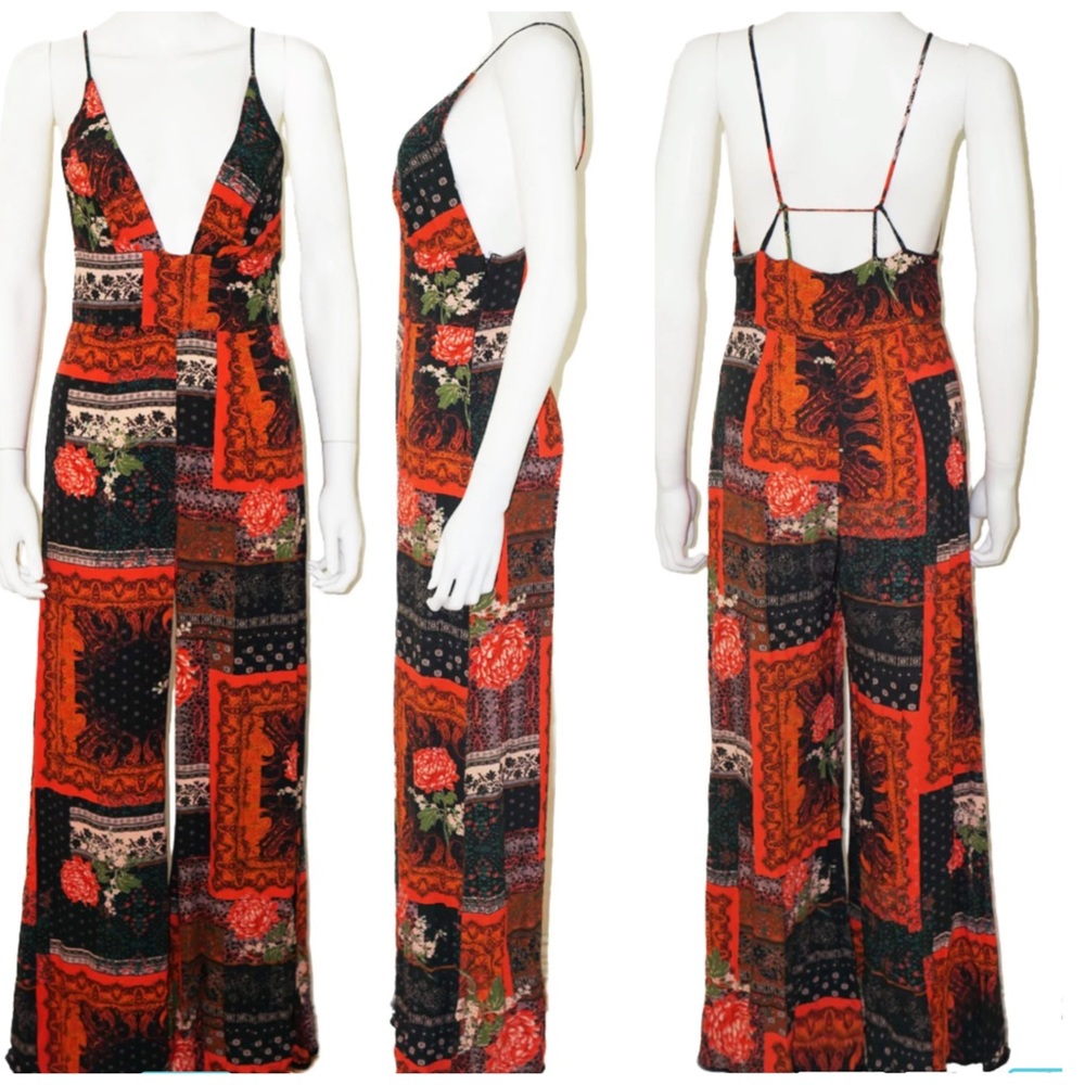 NWT - Free People Margarita Patchwork Jumpsuit *Smoke free and Pet free Home